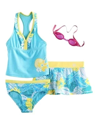 ZeroXposur маленьких девочек размер 4 или 5/6 4 ПК танкини купальник комплект новый с Ярлыками с очками - Изображение 1 из 4
