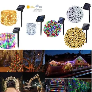 50/100/200 LED Solar String Lights Outdoor Garden Party Xmas Fairy Wedding Lamp - Picture 1 of 64