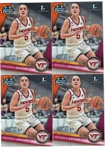 Lotto (4) GEORGIA AMOORE 23/24 Bowman Chrome U University 1° Rookie #2 UK VA TECH - Foto 1 di 2