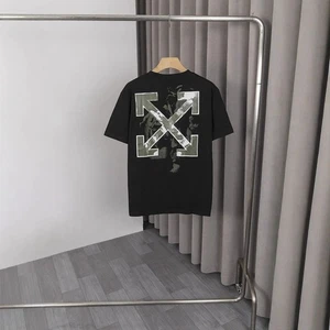 OFF WHITE Character Print Black Size Logo T-shirt Men's Size Short Sleeve Tee 13 - Picture 1 of 12