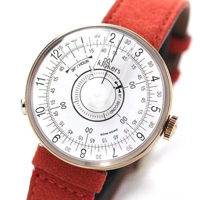 Reloj Klokers 08 años sesenta esfera blanca caja oro rosa correa naranja KLOK-08-D1 Foto 1 de 4