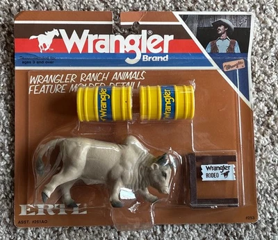 Vintage Ertl Wrangler Rodeo Ranch Animals Brahama Bull #253 Barrel Farm Toys - Image 1 of 4