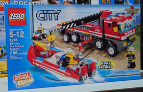 LEGO CITY: Off-Road Fire Truck & Fireboat   7213  NEW/Sealed -Rare