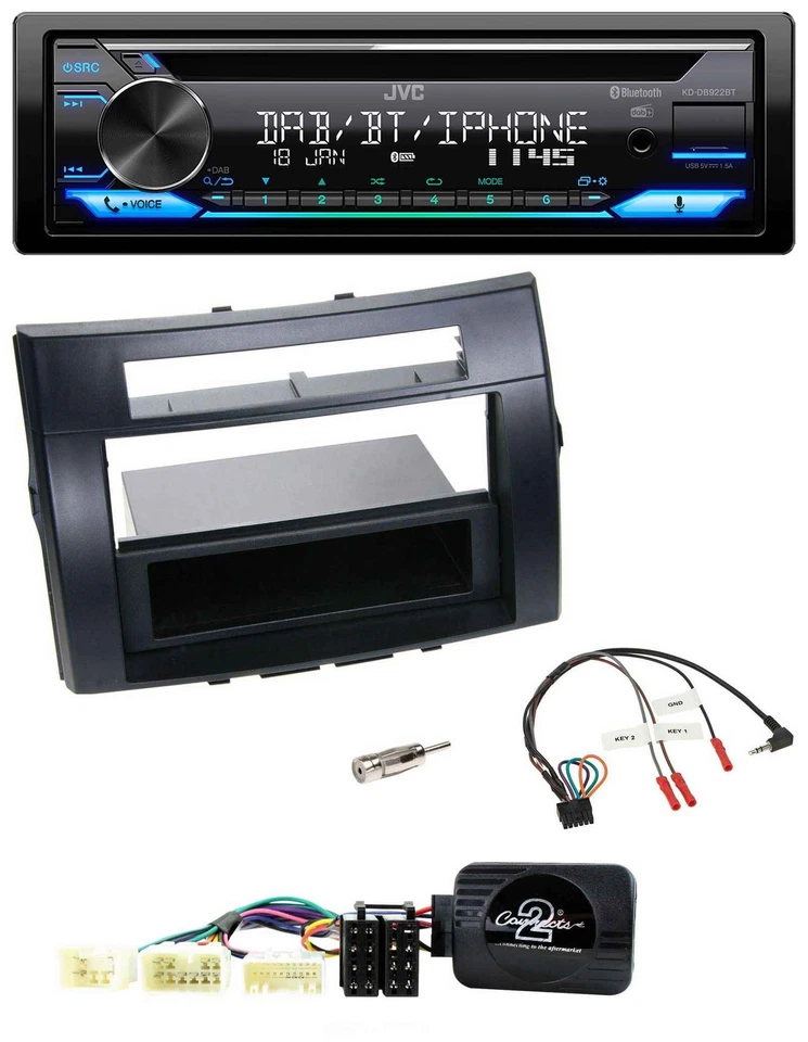 JVC Bluetooth Lenkrad USB DAB CD Autoradio für Toyota Corolla Verso 04-07 schwar - Bild 1 von 4