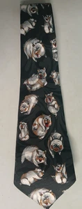 Marque Museo -- Cravate noire avec cochons - Photo 1/4