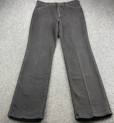 Jeans Wrangler Vintage Masculino 36x34 Fabricado nos EUA Denim Western Preto 937WBK Slim Anos 80 - Imagem 1 de 4