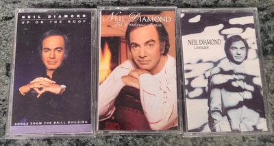Lot of 3 Vintage Neil Diamond Cassette Tapes Christmas, Lovescape, Up..Roof tape - Image 1 of 2