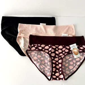 NEW Jockey 3 Pair Womens Soft Touch Lace Hipster Panties Large Multi-Color 3466 - Picture 1 of 3