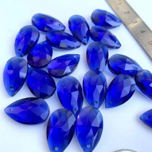 20Pc Blue Faceted Glass Beads Teardrop CRYSTAL Lamps Prism Chandelier Parts DIY - Bild 1 von 11