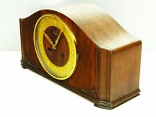 PURE ART DECO  CHIMING MANTEL CLOCK FROM KIENZLE  BLACK FOREST NUT WOOD