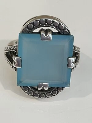Sterling Silver Nicky Butler RARE Blue Chalcedony Art Deco Style Ring 6 Balance Foto 1 de 4