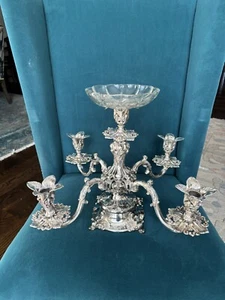 Silver Plated Epergne Reed & Barton Candle Holder Lrg/ Original Center Bowl #116 - Picture 1 of 11