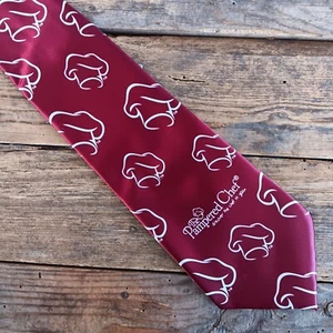 The Pampered Chef Maroon Consultant Tie Novelty Necktie Chef Hats Print - Picture 1 of 12