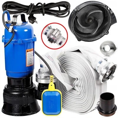 EUROTEC GERMANY Fäkalienpumpe Tauchpumpe 1,5KW Schmutzwasserpumpe mit Schwimmer zum Auswahl NEU