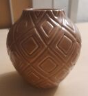 Vase Keramik Braun Glanz Ca.14cm Rund  top Zustand 