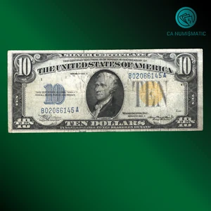 CA 1934A $10 Norte África Segunda Guerra Mundial Emisión de Emergencia, Sello Amarillo, Muy Fino++, 66145 - Imagen 1 de 2