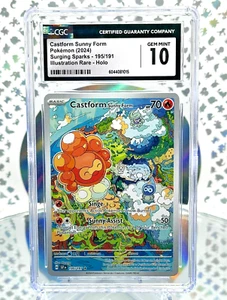 CGC 10 Castform Sunny Form 195/191 Surging Sparks Illustration Rare Pokemon Card - Picture 1 of 1