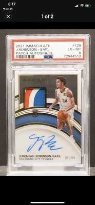 72944512 JEREMIAH ROBINSON-EARL 2021 Immaculate 128 RC Patch Auto 81/99 PSA 6 - Image 1 of 2