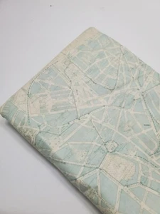 3 Sisters Fabric Paris Flea Market Maps Shabby Chic Sew Quilt Blue ONE YARD - Picture 1 of 2