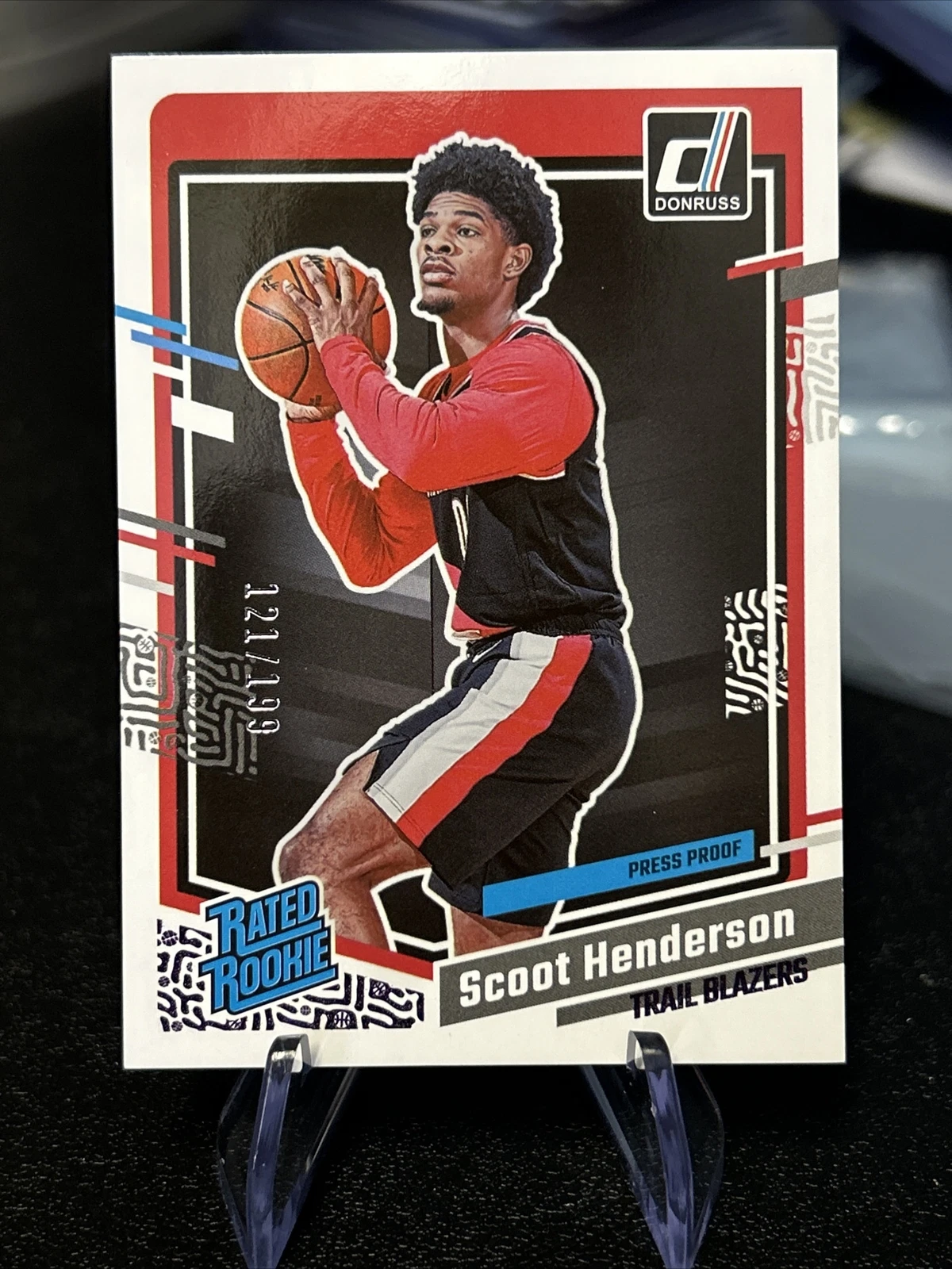 Scoot Henderson 2023-24 Donruss Rated Rookie Press Proof Purple /199 #250 RC