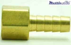 1/4" Barb x 1/4" FEMALE NPT Brass Straight Fitting 126-4B MettleAir FACTORY NEW! - Picture 1 of 6
