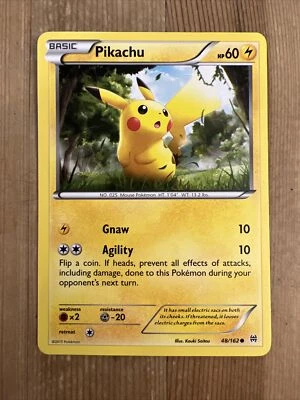 Pikachu - 48/162 - Common MP, English Pokemon BREAKThrough - Image 1 of 2