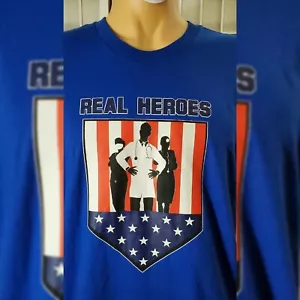 REAL HEROES USA AMERICAN FLAG PATRIOTIC MEN'S WOMEN'S UNISEX T-SHIRT SIZE XL - Picture 1 of 7