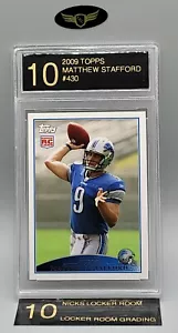 2009 Topps Detriot Lions Matthew Stafford #430 Rookie RC graded mint card LRG 10 - Bild 1 von 2