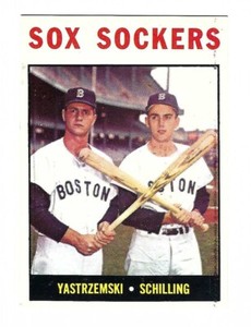 1964 Topps #182 "Sox Sockers" Carl Yastrzemski & Chuck Schilling (ExMt)