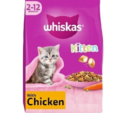 WHISKAS KITTEN - (350g to 7kg) - Chicken Dry Cat Biscuits bp PawMits Junior Food