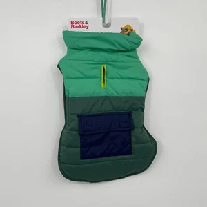 Chaleco de Invierno Boots & Barkley Color Block Opción Gato & Dog Puffer Verde Talla S - Imagen 1 de 6