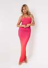 Della Pink Multicolour Ombre Mesh Maxi Dress