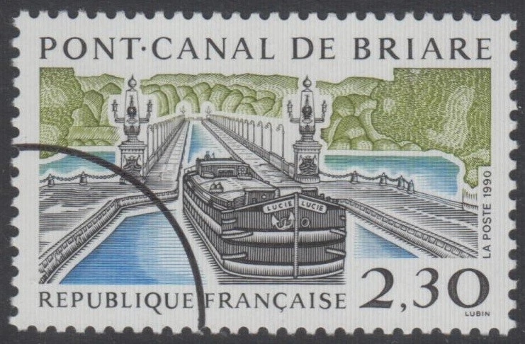 Specimen, France Sc2216 Tourism, Architecture, Pont Canal, Ship - Image 1 of 1