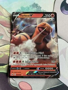 Torkoal V 024/202 Sword & Shield Base Ultra Rare Holo Pokemon Card NM - Picture 1 of 2