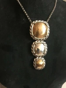 BRIGHTON YOUR TRUE COLOR JOYFUL Silber & Gold 2 Ton Anhänger HALSKETTE Neu ohne Etikett $78 - Bild 1 von 6