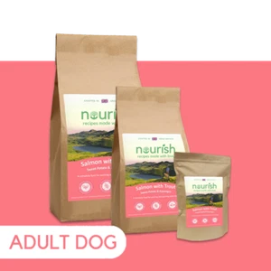 Nourish Grain Free Salmon with Trout Sweet Potato & Asparagus Dry Adult Dog Food - Picture 1 of 9