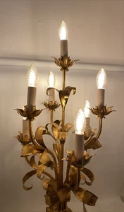 Florentiner Tischlampe Stehlampe Hans Kögl vergoldet 85 cm 7 flammig - Bild 1 von 16