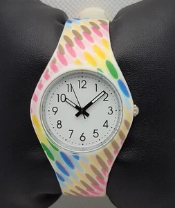 Ladies Casual Elegant Round White Dial Multicolor Poly Band Analog Watch G2 - Picture 1 of 8