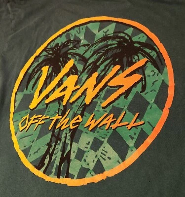 VANS SKETCHED PALMS T SHIRT SIZE LARGE SLIM FIT SKATEBOARDING - Image 1 of 4
