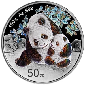 150 g 50 Yuan Silbermünze China Panda 2024 PP mit Zertifikat und Box - Picture 1 of 4