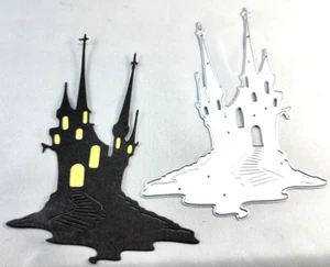 Haunted Castle Road Halloween Trick or Treat Metall stirbt dünn 3,5" x 4,5" - Bild 1 von 1