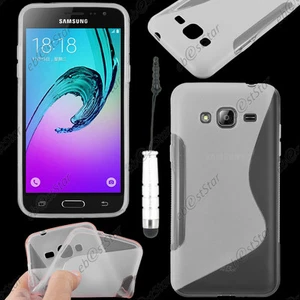 Coque Gel S-line Transparent pour Samsung Galaxy J3 2016 SM-J320F Mini Stylet - Photo 1 sur 1