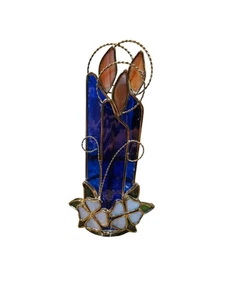 Vintage Kerzenständer Tiffany Stil Buntglas  - Bild 1 von 10