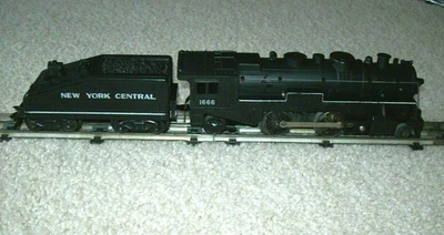MARX 1666 2-4-2 Steam Engine Locomotive & New York Central Tender Cleaned Tested - Image 1 of 4