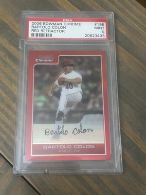 2006 Bowman Chrome Red Refractor #195 Bartolo Colon /5 SSP PSA 9 SHIPS FREE! - Image 1 of 2