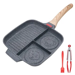 Antihaft-Grillpfanne für Herdplatten, 10,5 Zoll Abschnitt Pfanne, Geteilte Pfanne f... - Bild 1 von 6