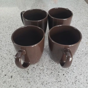 Corelle Rola by Corning 4 Brown Coffee Mugs 12 oz Cup Lot Discontinued - Picture 1 of 6