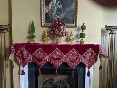 Borlas Borlas Borgoña Lujo Patchwork Navidad Abrigo Bufanda Corredor 96 x 24 Foto 1 de 4