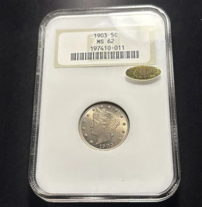 1903 Liberty V Nickel — NGC MS62 Fatty Holder GOLD CAC ✅ ⭐️  - Picture 1 of 5