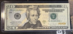 💰💸 Rare 20 Dollar Bill Star Note Low Run Size Pd00181926 Star Bill - Picture 1 of 3